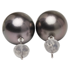 Pt900 プラチナ 黒蝶真珠10.5~10.7mm ピアス レディース 【中古】