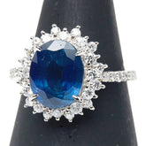 Pt900 プラチナ サファイア4.065ct ダイヤ0.67ct リング 指輪 レディース 12号 【中古】