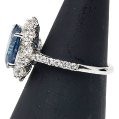 Pt900 プラチナ サファイア4.065ct ダイヤ0.67ct リング 指輪 レディース 12号 【中古】