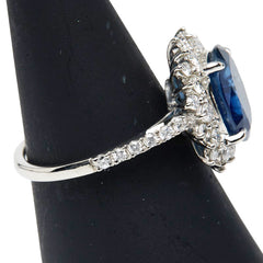 Pt900 プラチナ サファイア4.065ct ダイヤ0.67ct リング 指輪 レディース 12号 【中古】