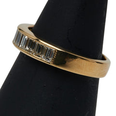 K18YG イエローゴールド ダイヤ1.04ct 一文字 リング 指輪 レディース 13号 【中古】