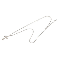 サンローラン クロス 十字架 モチーフ ネックレス シルバー メタル メンズ SAINT LAURENT 【中古】