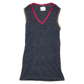 シャネル ココマーク Vネックタンクトップ サイズ:36 ネイビー コットン レーヨン レディース CHANEL 【中古】