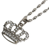 ドルチェアンドガッバーナ クラウン 王冠 モチーフ ネックレス メタル ラインストーン レディース DOLCE&GABBANA 【中古】