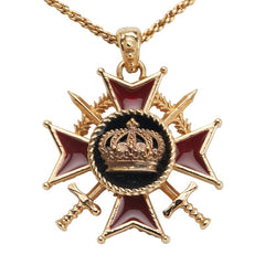 ドルチェアンドガッバーナ 王冠 クラウン 勲章 モチーフ ネックレス ゴールド メッキ メンズ DOLCE&GABBANA 【中古】