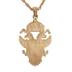 ドルチェアンドガッバーナ クレスト 紋章 モチーフ ネックレス ゴールド ブルー メッキ メンズ DOLCE&GABBANA 【中古】