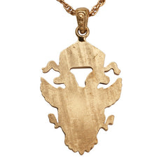 ドルチェアンドガッバーナ クレスト 紋章 モチーフ ネックレス ゴールド ブルー メッキ メンズ DOLCE&GABBANA 【中古】