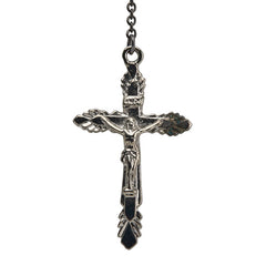 ドルチェアンドガッバーナ ロザリオ クロス ネックレス シルバー ブラック レッド メタル メンズ DOLCE&GABBANA 【中古】