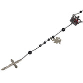 ドルチェアンドガッバーナ ロザリオ クロス ネックレス シルバー ブラック レッド メタル メンズ DOLCE&GABBANA 【中古】