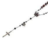 ドルチェアンドガッバーナ ロザリオ クロス ネックレス シルバー ブラック レッド メタル メンズ DOLCE&GABBANA 【中古】
