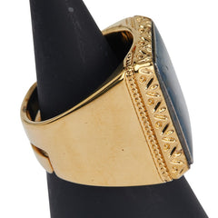 ドルチェアンドガッバーナ DCロゴ クラウン 王冠 モチーフ リング 指輪 ゴールド ブルー メッキ メンズ DOLCE&GABBANA 【中古】