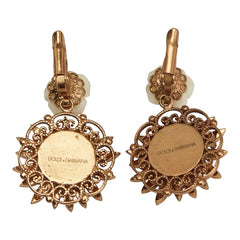 ドルチェアンドガッバーナ 花 フラワー モチーフ イヤリング ゴールド メッキ ラインストーン レディース DOLCE&GABBANA 【中古】