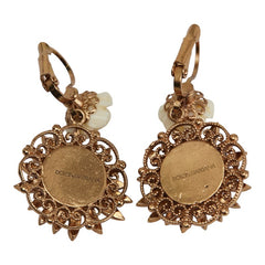 ドルチェアンドガッバーナ 花 フラワー モチーフ イヤリング ゴールド メッキ ラインストーン レディース DOLCE&GABBANA 【中古】