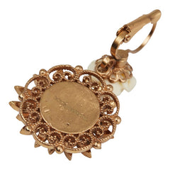 ドルチェアンドガッバーナ 花 フラワー モチーフ イヤリング ゴールド メッキ ラインストーン レディース DOLCE&GABBANA 【中古】