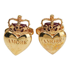 ドルチェアンドガッバーナ AMORE 王冠 ハート モチーフ カフス ゴールド レッド メッキ レディース DOLCE&GABBANA 【中古】