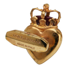 ドルチェアンドガッバーナ AMORE 王冠 ハート モチーフ カフス ゴールド レッド メッキ レディース DOLCE&GABBANA 【中古】