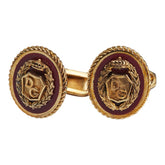 ドルチェアンドガッバーナ DGロゴ オーバル モチーフ カフス ゴールド レッド メッキ メンズ DOLCE&GABBANA 中古