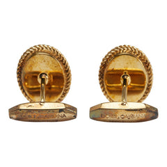 ドルチェアンドガッバーナ DGロゴ オーバル モチーフ カフス ゴールド レッド メッキ メンズ DOLCE&GABBANA 【中古】