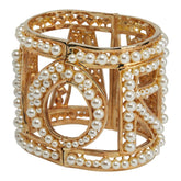 ドルチェアンドガッバーナ AMORE バングル ゴールド メッキ フェイクパール レディース DOLCE&GABBANA 【中古】