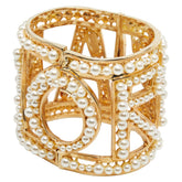 ドルチェアンドガッバーナ AMORE バングル ゴールド メッキ フェイクパール レディース DOLCE&GABBANA 【中古】