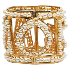 ドルチェアンドガッバーナ AMORE バングル ゴールド メッキ フェイクパール レディース DOLCE&GABBANA 【中古】