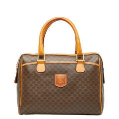 セリーヌ マカダム ハンドバッグ ブラウン PVC レザー レディース CELINE 【中古】