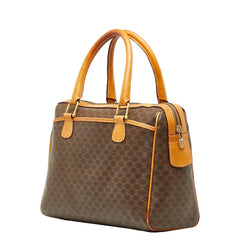 セリーヌ マカダム ハンドバッグ ブラウン PVC レザー レディース CELINE 【中古】