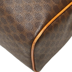 セリーヌ マカダム ハンドバッグ ブラウン PVC レザー レディース CELINE 【中古】