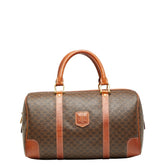 セリーヌ マカダム ボストンバッグ ブラウン PVC レザー レディース CELINE 【中古】