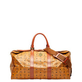 エム シー エム ヴィセトス ロゴグラム ボストンバッグ ショルダーバッグ 2WAY ブラウン PVC レザー レディース MCM 【中古】