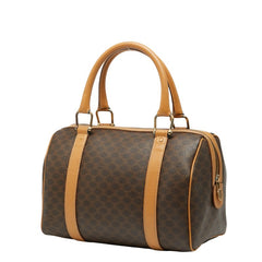 セリーヌ マカダム ハンドバッグ ブラウン PVC レザー レディース CELINE 【中古】