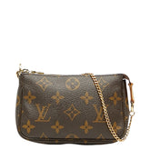 ルイ ヴィトン モノグラム ミニ ポシェット アクセソワール アクセサリーポーチ M58009 ブラウン PVC レディース LOUIS VUITTON 【中古】