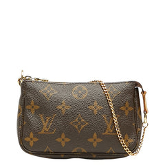 ルイ ヴィトン モノグラム ミニ ポシェット アクセソワール アクセサリーポーチ M58009 ブラウン PVC レディース LOUIS VUITTON 【中古】