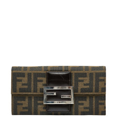 フェンディ ズッカ 長財布 310970 ブラウン キャンバス レザー レディース FENDI 【中古】