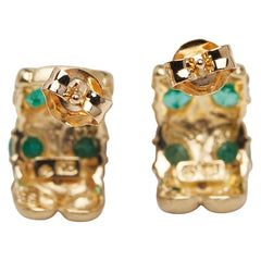 K18YG イエローゴールド エメラルド1.12ct ダイヤ0.04ct ピアス レディース 【中古】