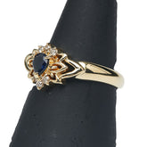 K18YG イエローゴールド サファイア0.25ct ダイヤ0.08 リング 指輪 レディース 12号 【中古】