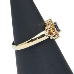 K18YG イエローゴールド サファイア0.25ct ダイヤ0.08 リング 指輪 レディース 12号 【中古】