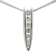 Pt900 プラチナ Pt850 プラチナ ダイヤ0.50ct ペンダントネックレス レディース 【中古】