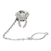 Pt900 プラチナ ダイヤ0.92ct リボン モチーフ タイピン タイタック メンズ 【中古】