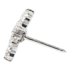 Pt900 プラチナ ダイヤ0.92ct リボン モチーフ タイピン タイタック メンズ 【中古】