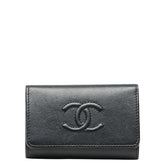 シャネル ココマーク キーケース 4連 ブラック キャビアスキン レディース CHANEL 【中古】