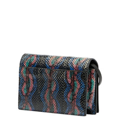 サンローラン YSLロゴ パイソン ショルダーバッグ ブラック マルチカラー レザー レディース SAINT LAURENT 【中古】