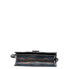 サンローラン YSLロゴ パイソン ショルダーバッグ ブラック マルチカラー レザー レディース SAINT LAURENT 【中古】