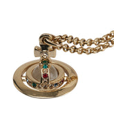 ヴィヴィアンウエストウッド オーブ ラインストーン ネックレス ゴールド マルチカラー メッキ レディース Vivienne Westwood 【中古】