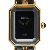 シャネル プルミエール 腕時計 サイズ:M H0001 クオーツ ブラック文字盤 ステンレススチール レザー レディース CHANEL 【中古】