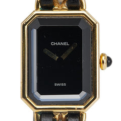 シャネル プルミエール 腕時計 サイズ:M H0001 クオーツ ブラック文字盤 ステンレススチール レザー レディース CHANEL 【中古】