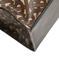 バーバリー TBモノグラム スタッズ トートバッグ ブラウン ブラック PVC レザー レディース BURBERRY 【中古】