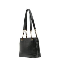 シャネル ココマーク ショルダーバッグ ブラック キャビアスキン レディース CHANEL 【中古】