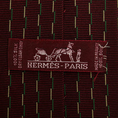 エルメス ネクタイ ワインレッド マルチカラー シルク メンズ HERMES 【中古】