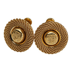 ジバンシー ロゴ ラウンド イヤリング ゴールド メッキ レディース Givenchy 【中古】